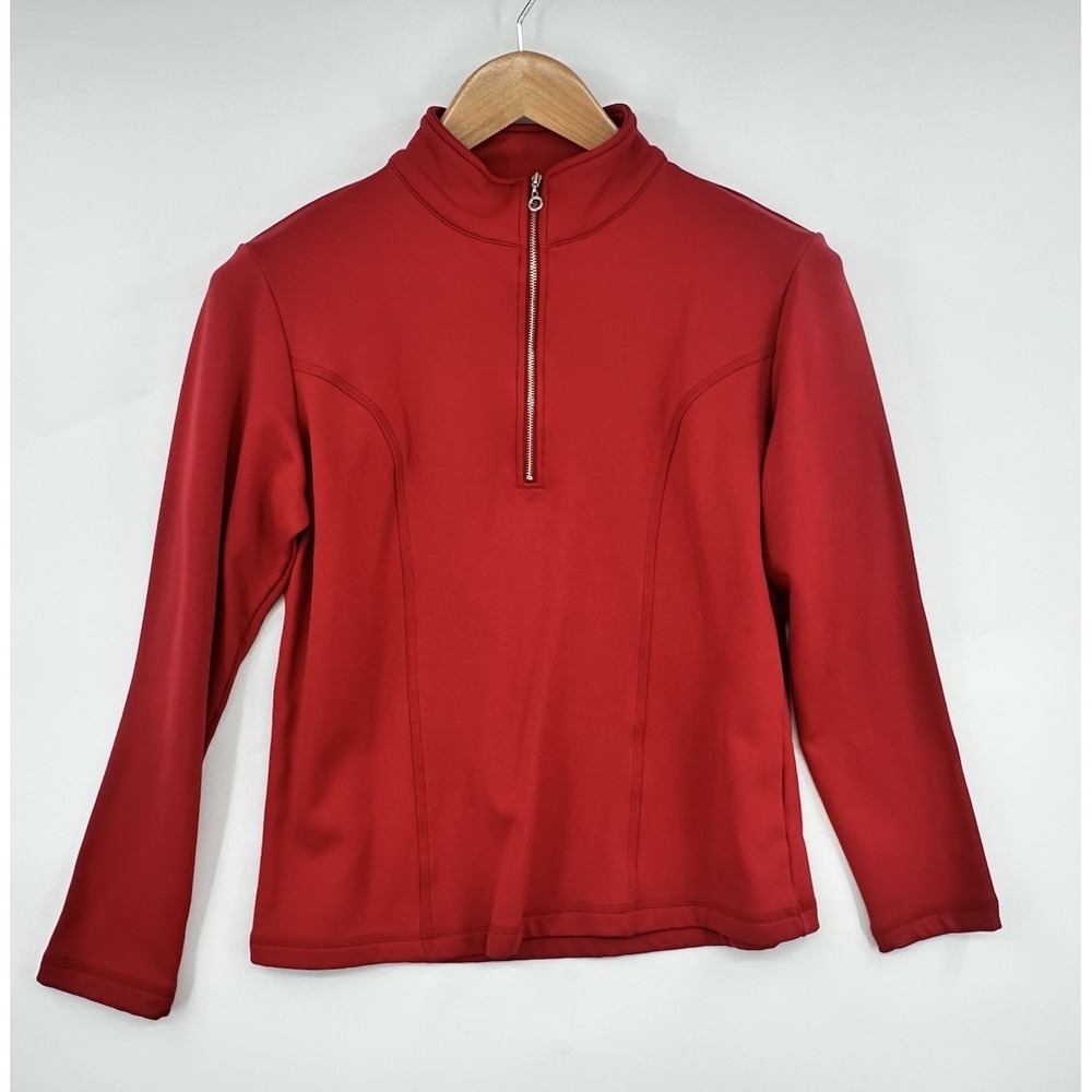 NILS Women's 1/4 Zip Pullover Après-Ski Snow Base Layer Core Tex Red Size Large
